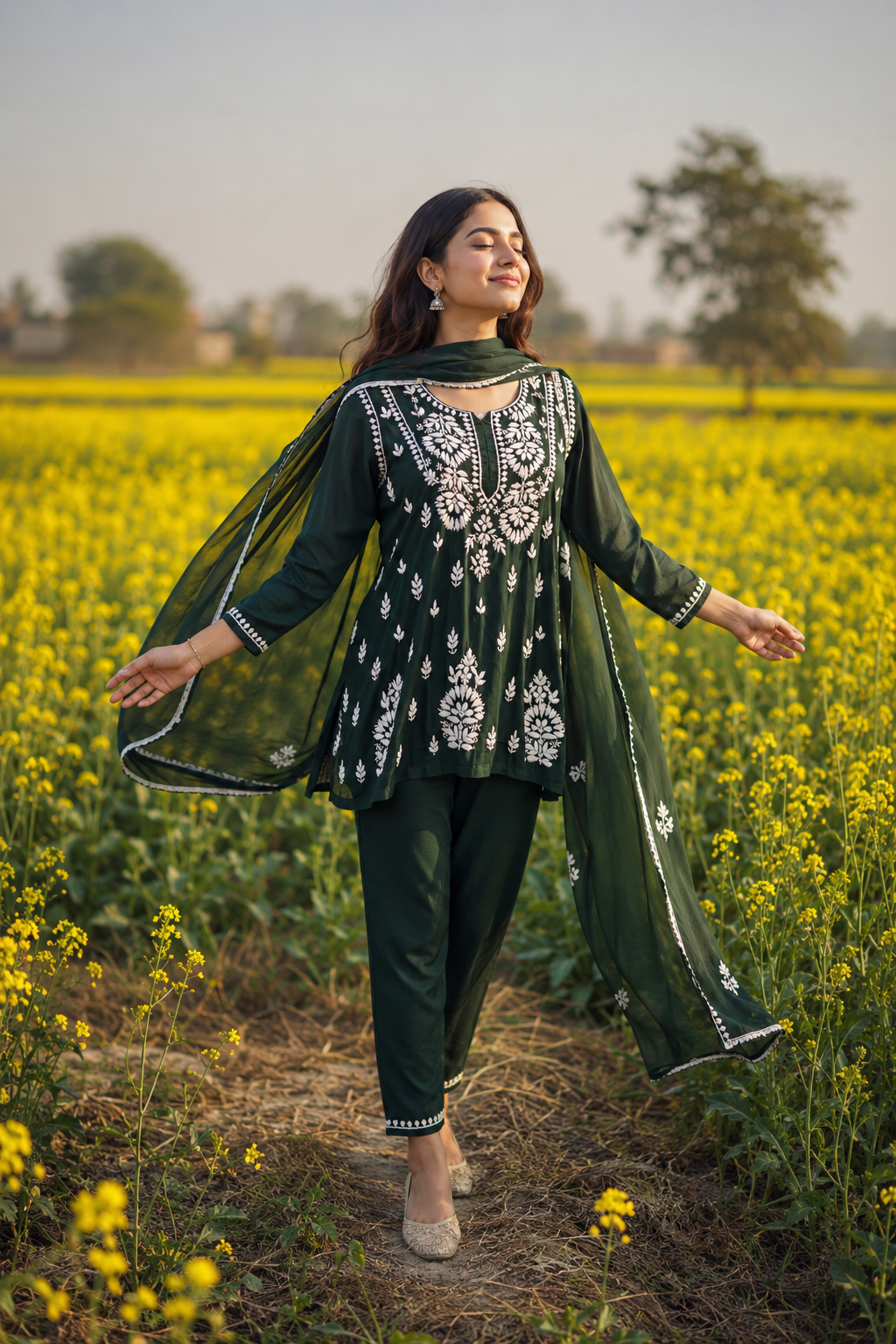 Chikankari Short Kurti