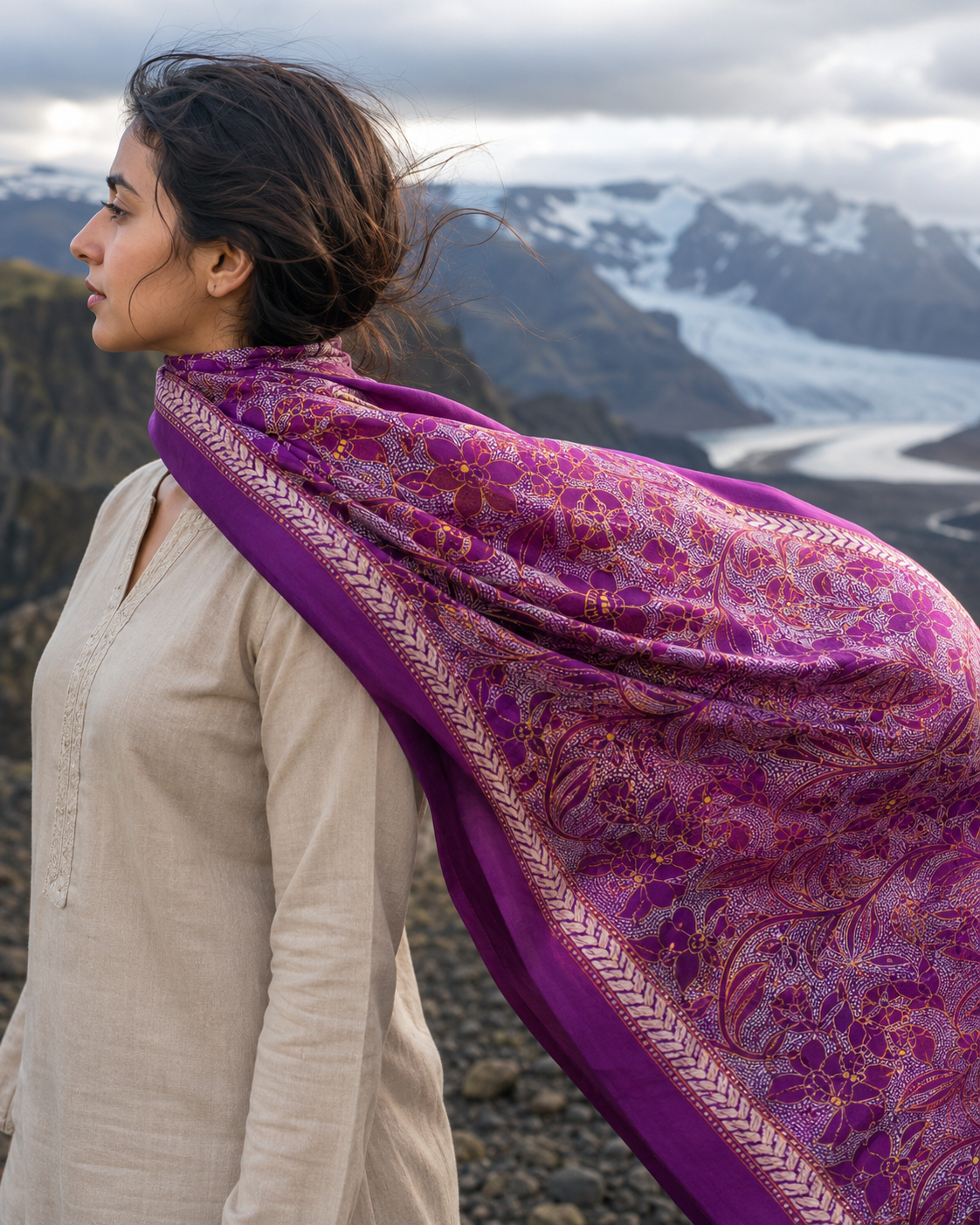 Kantha Stitch Stole