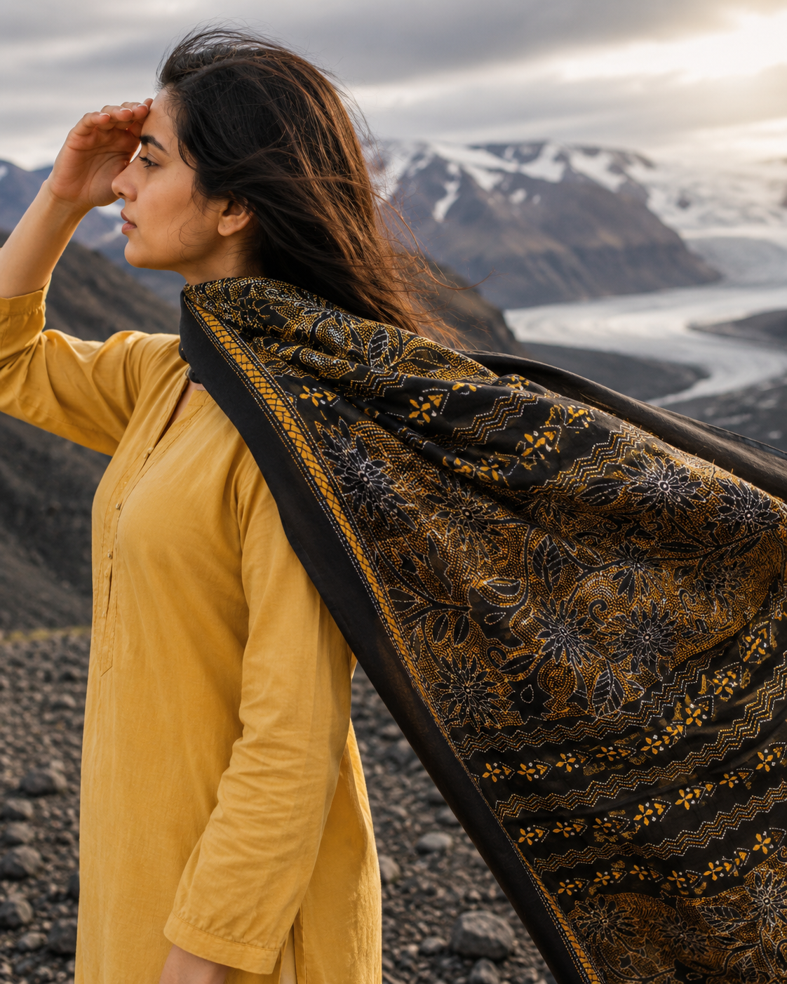 Kantha Stitch Stole