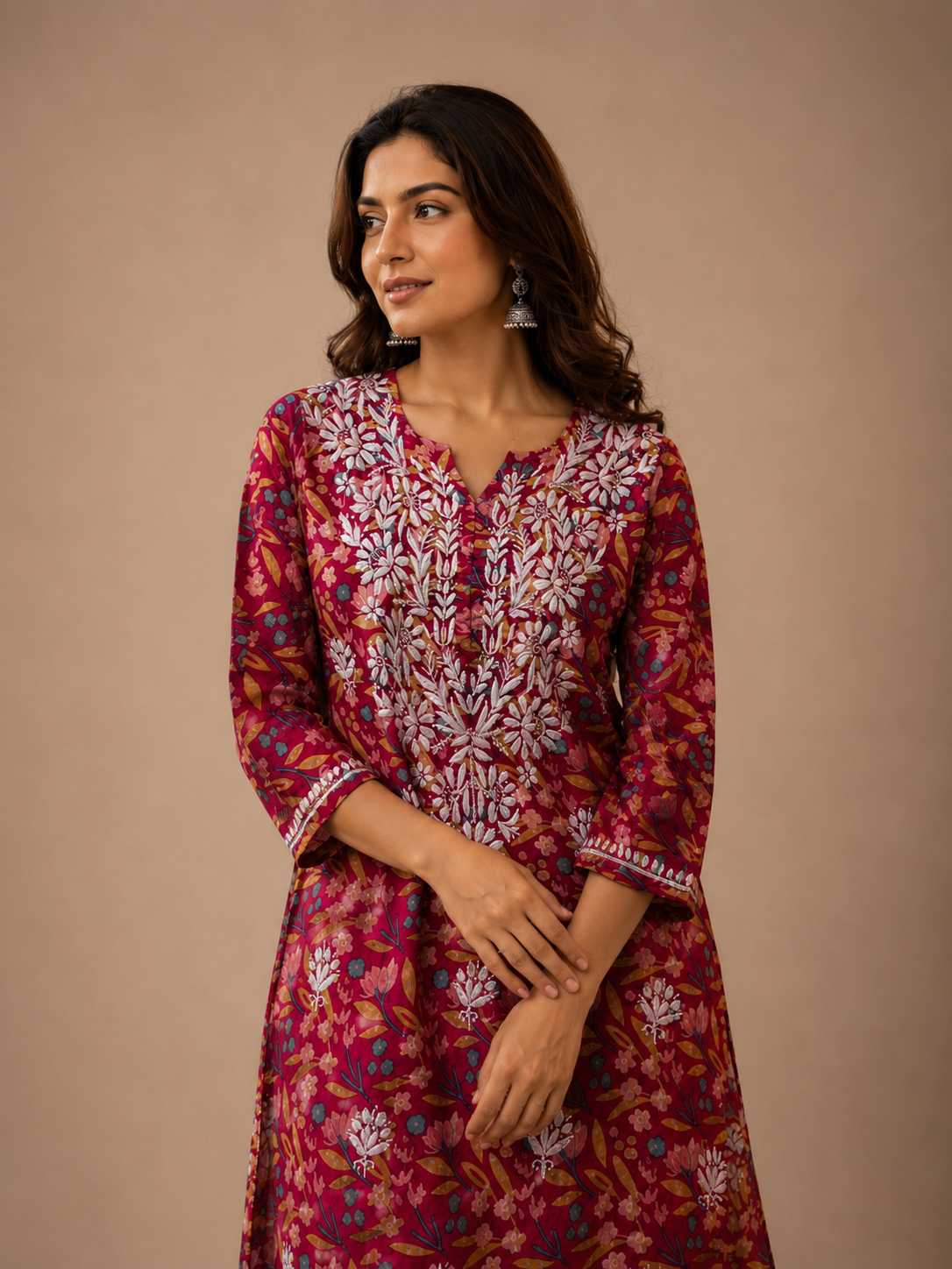 Chikankari Cotton Kurti