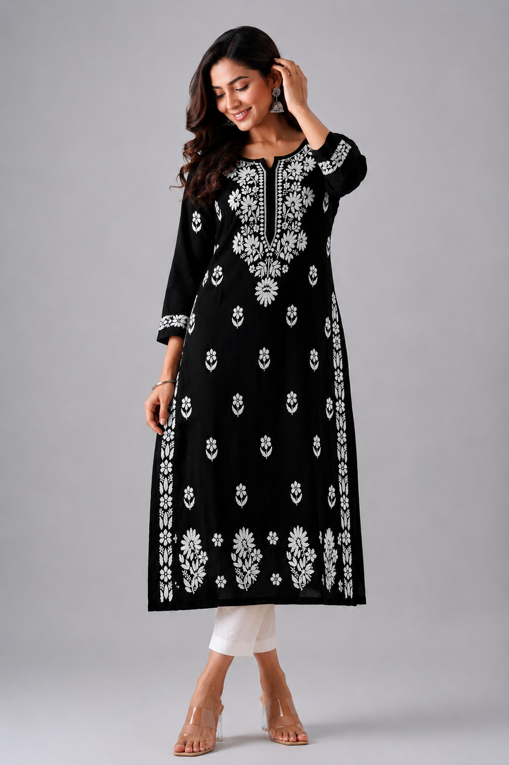 Chikankari Cotton Kurti