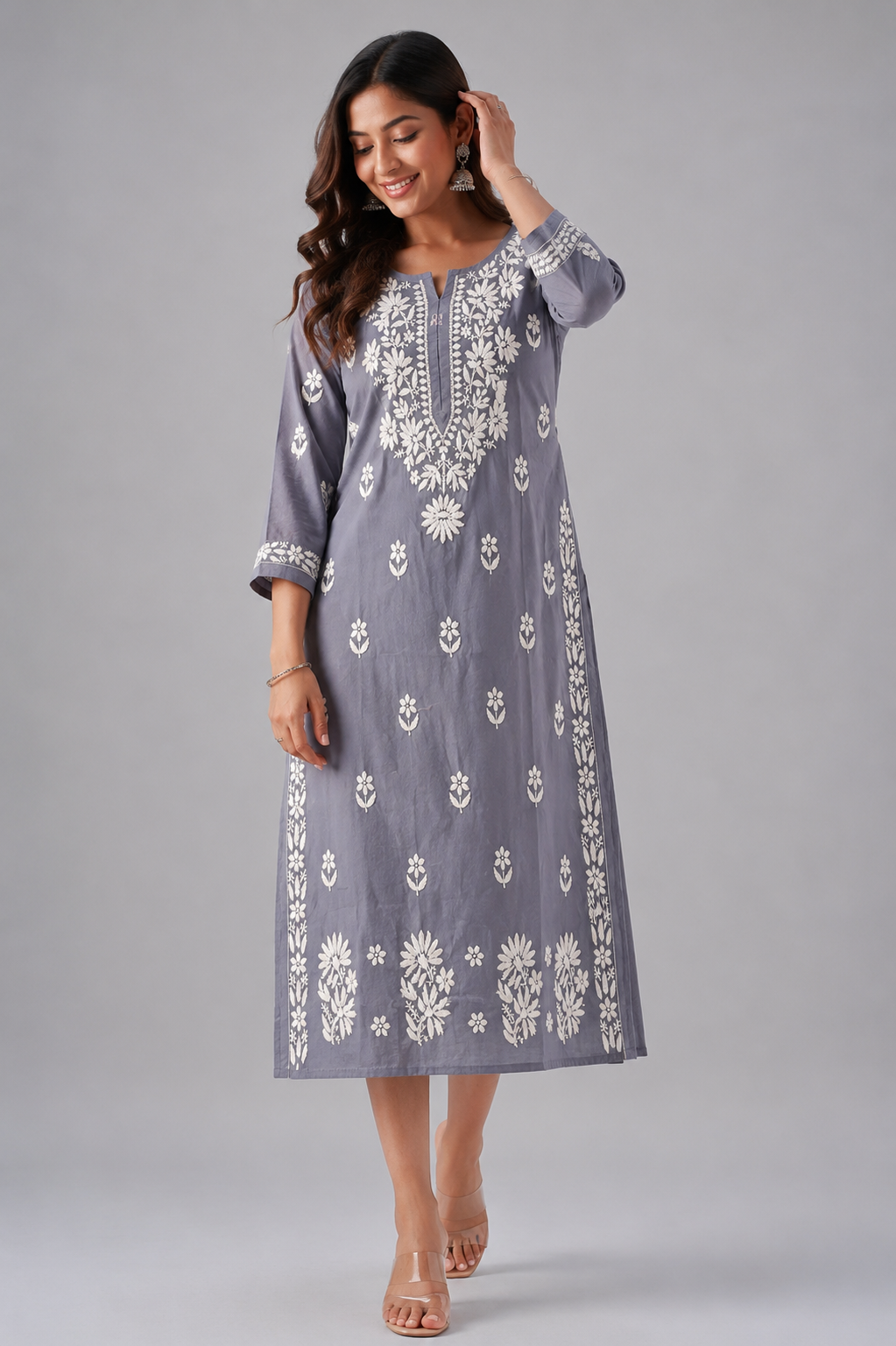 Chikankari Cotton Kurti