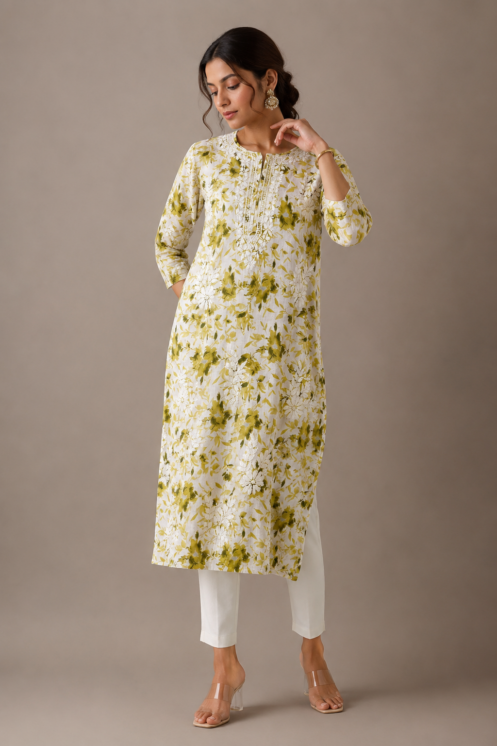 Chikankari Cotton Kurti