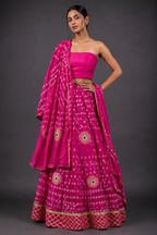 Bandhni Gota Patti Lehenga