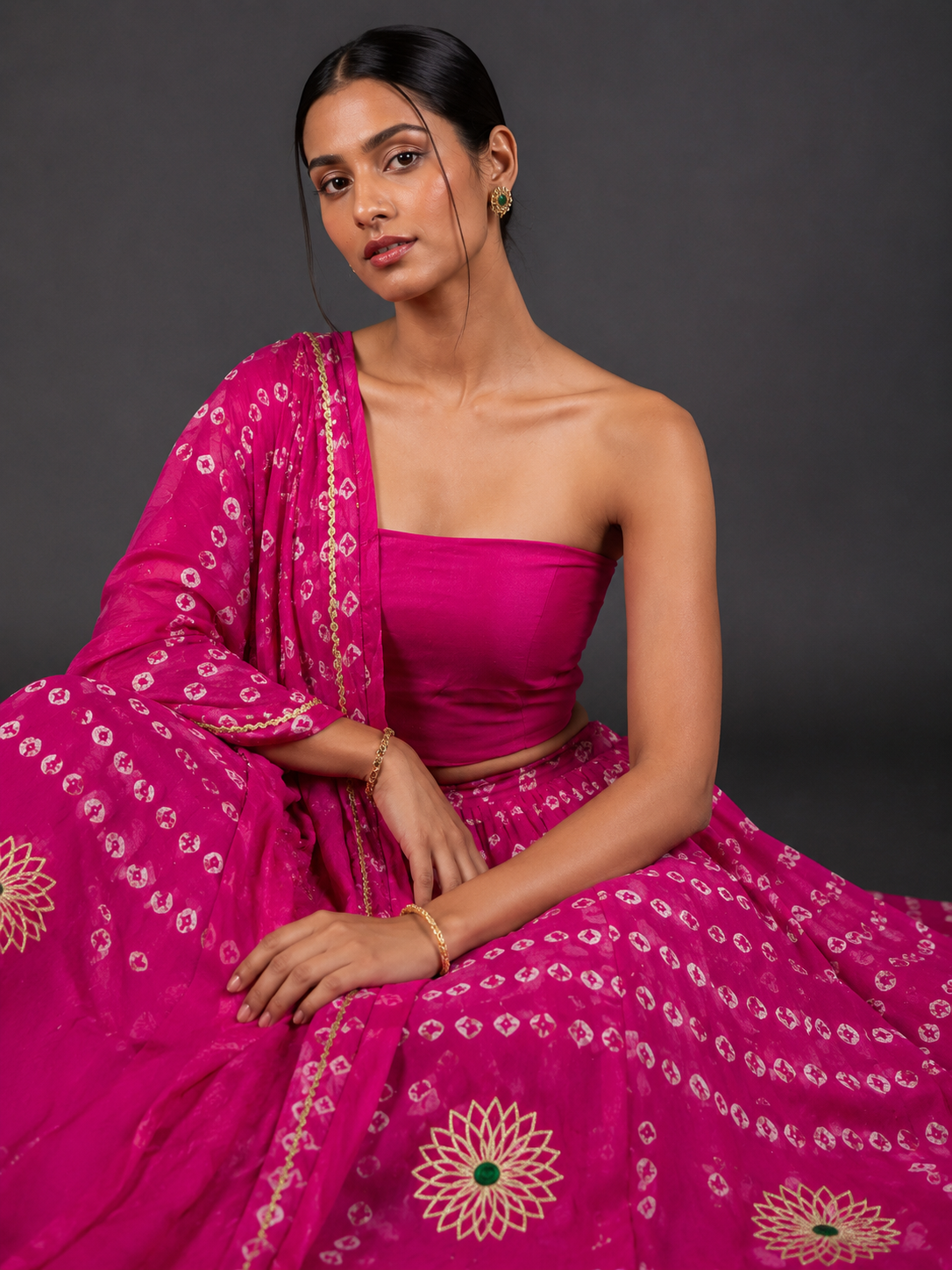 Bandhni Gota Patti Lehenga