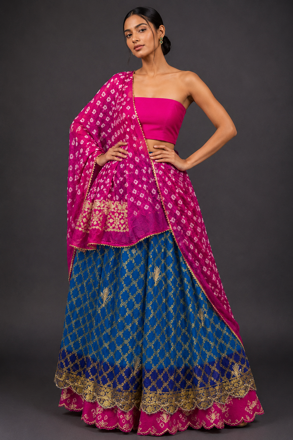 Bandhni Gota Patti Lehenga