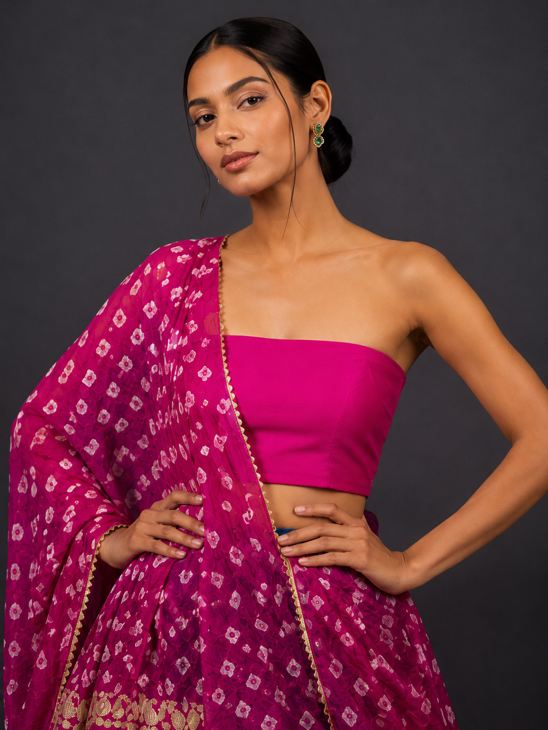 Bandhni Gota Patti Lehenga