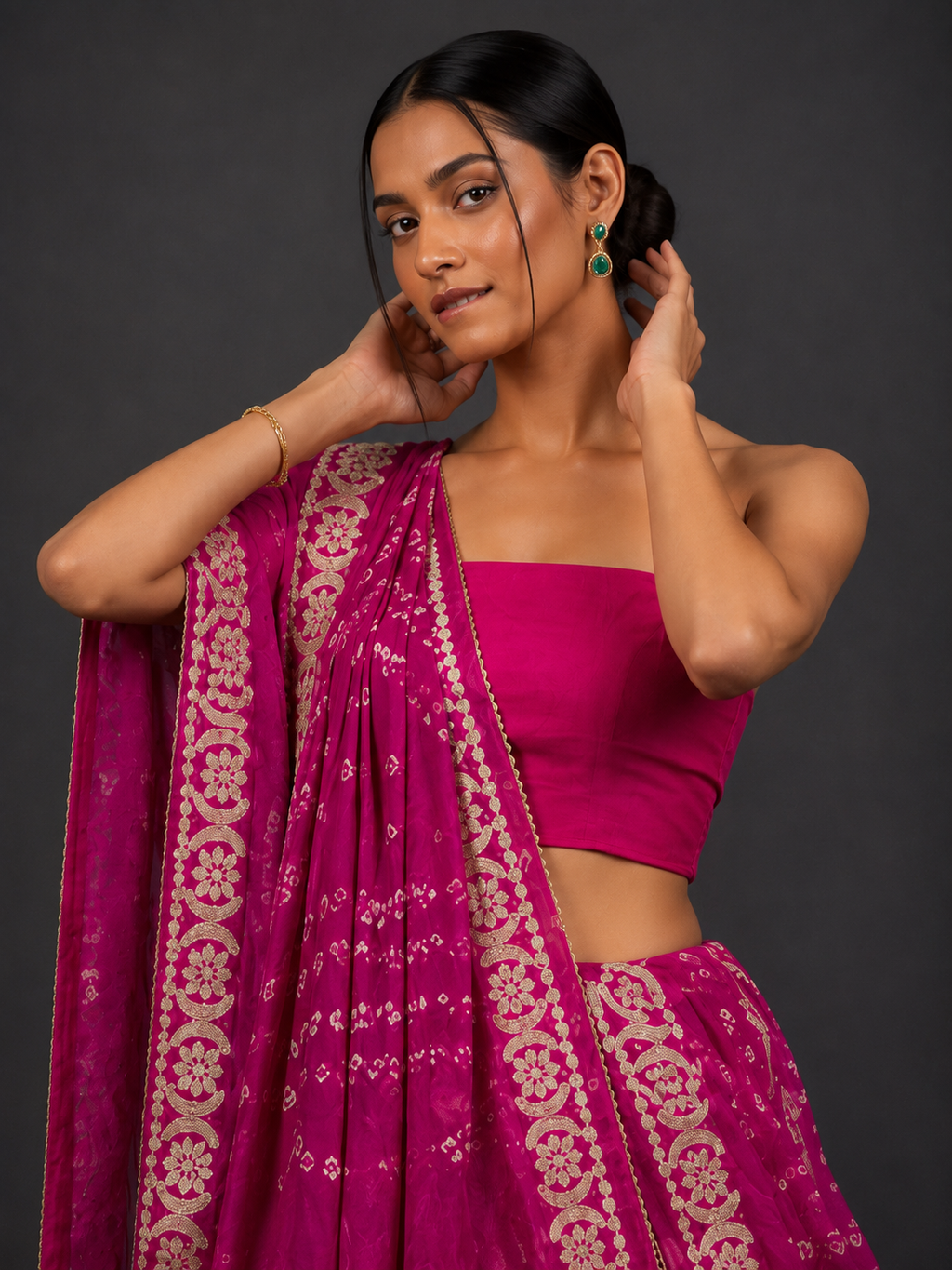 Bandhni Gota Patti Lehenga