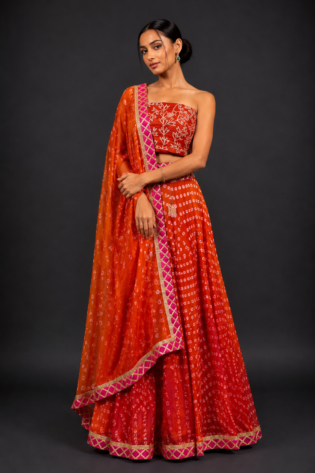 Bandhni Gota Patti Lehenga