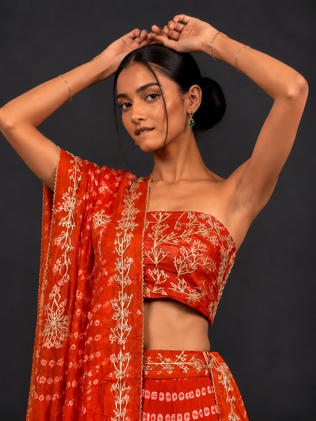 Bandhni Gota Patti Lehenga