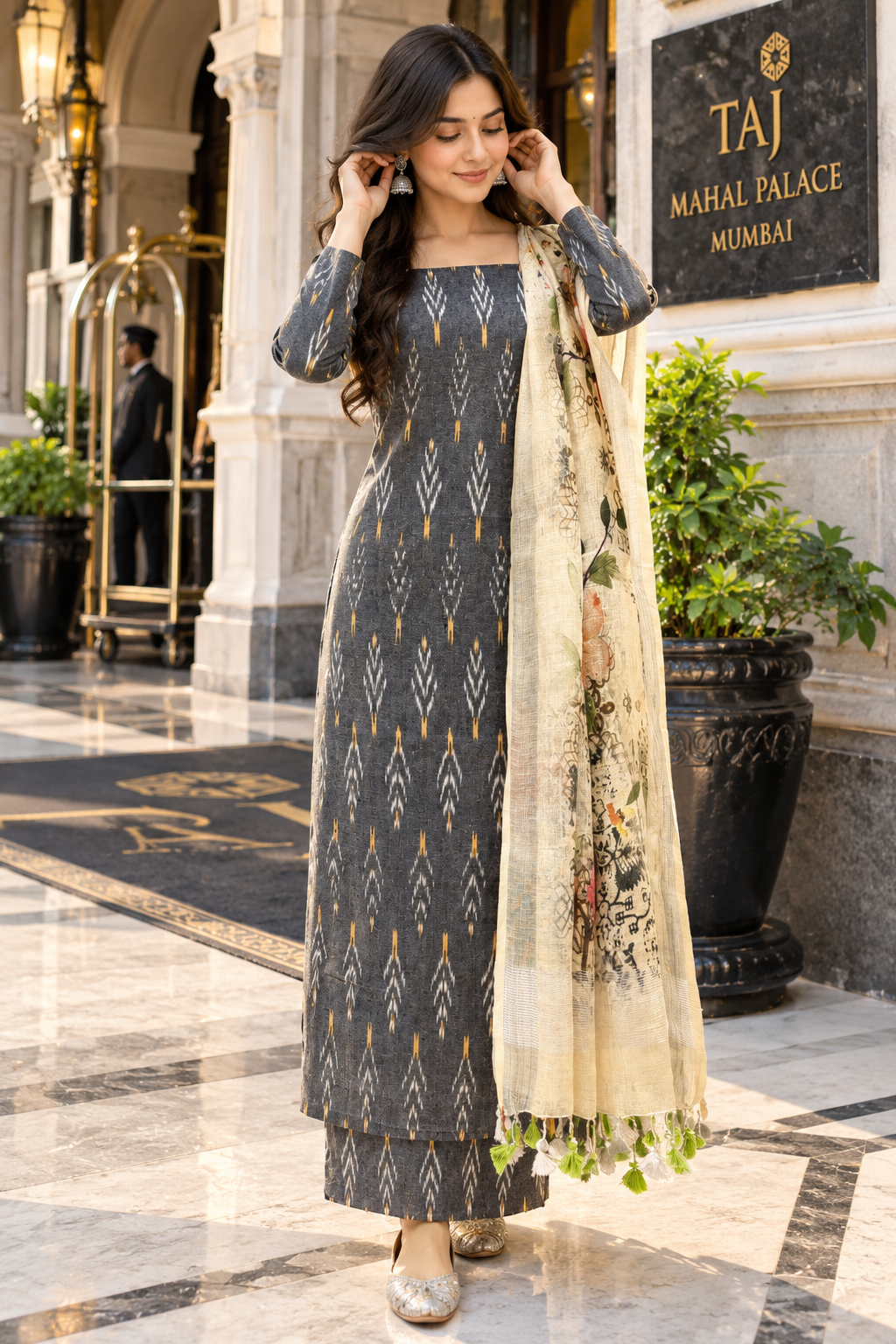 Ikat Cotton Dress Material