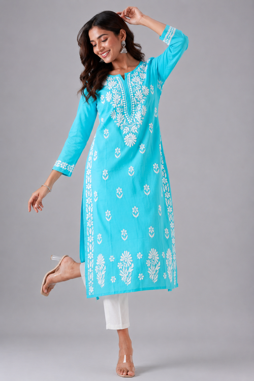 Chikankari Cotton Kurti