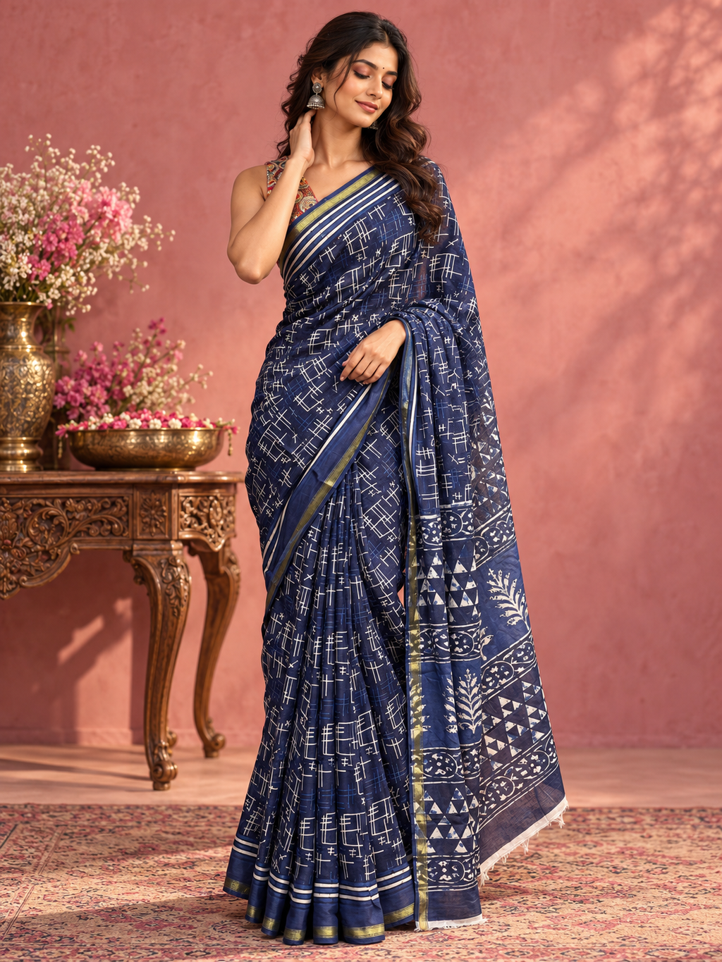 Indigo Cotton Silk