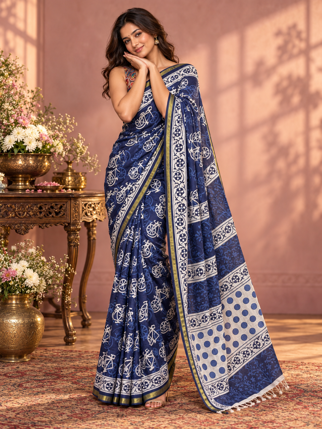 Indigo Cotton Silk