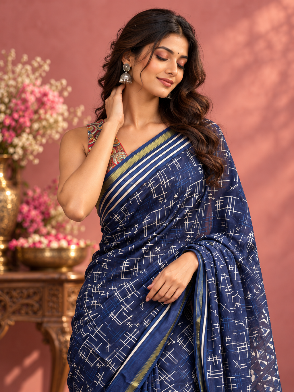 Indigo Cotton Silk